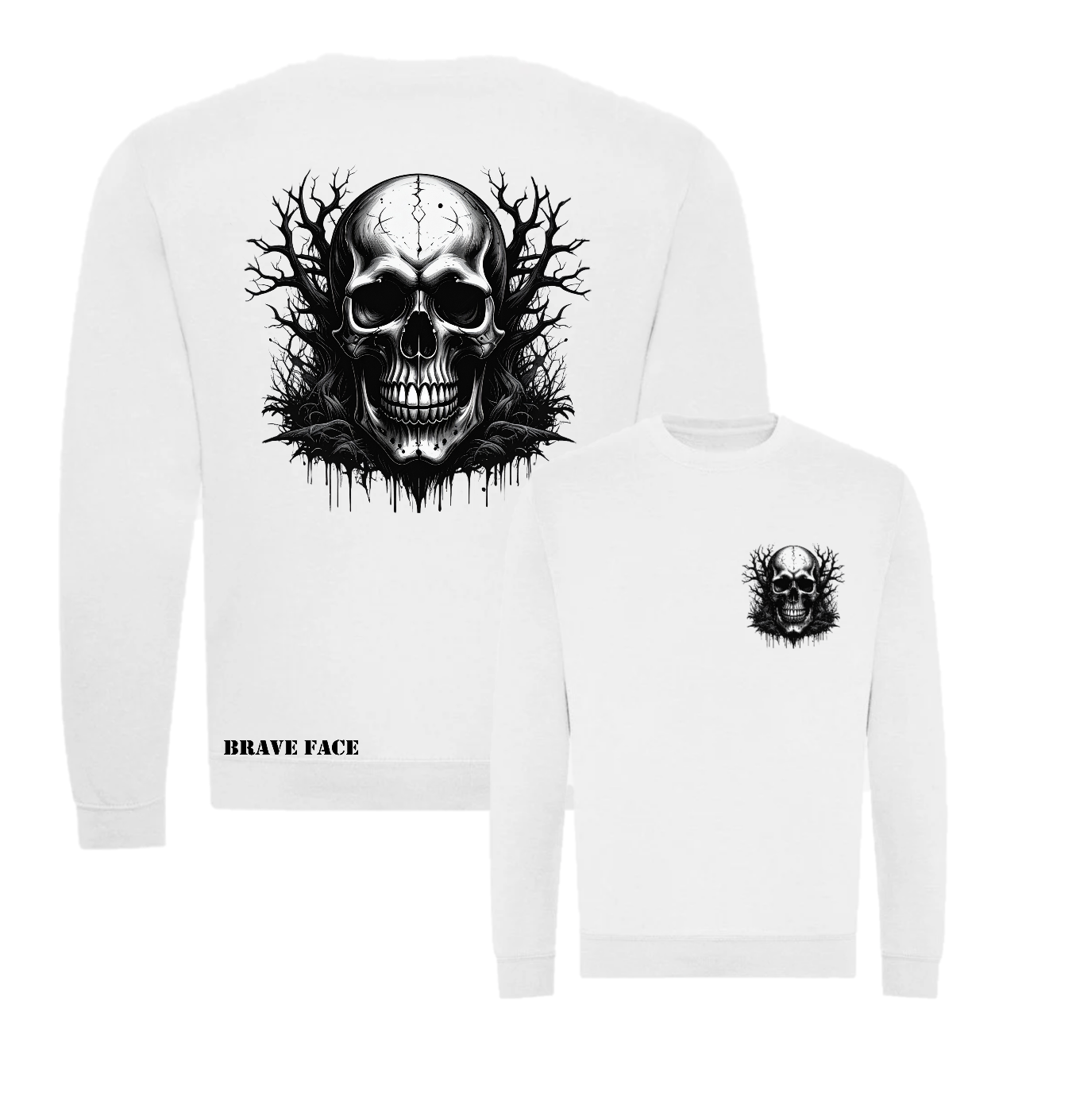 Black And White Skull Sweatshirt