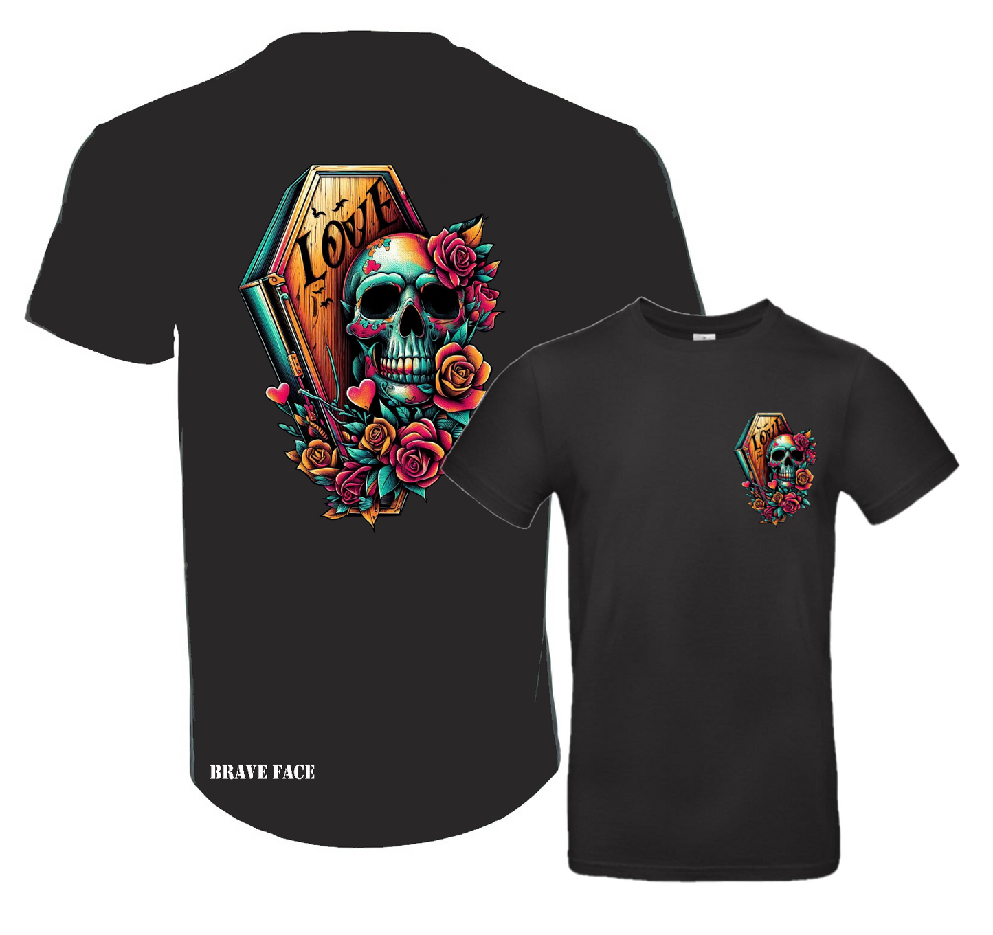 Brave Face Skull and Coffin Tee