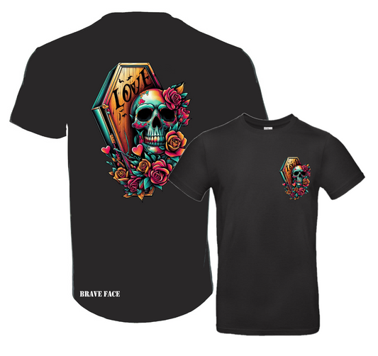 Brave Face Skull and Coffin Tee
