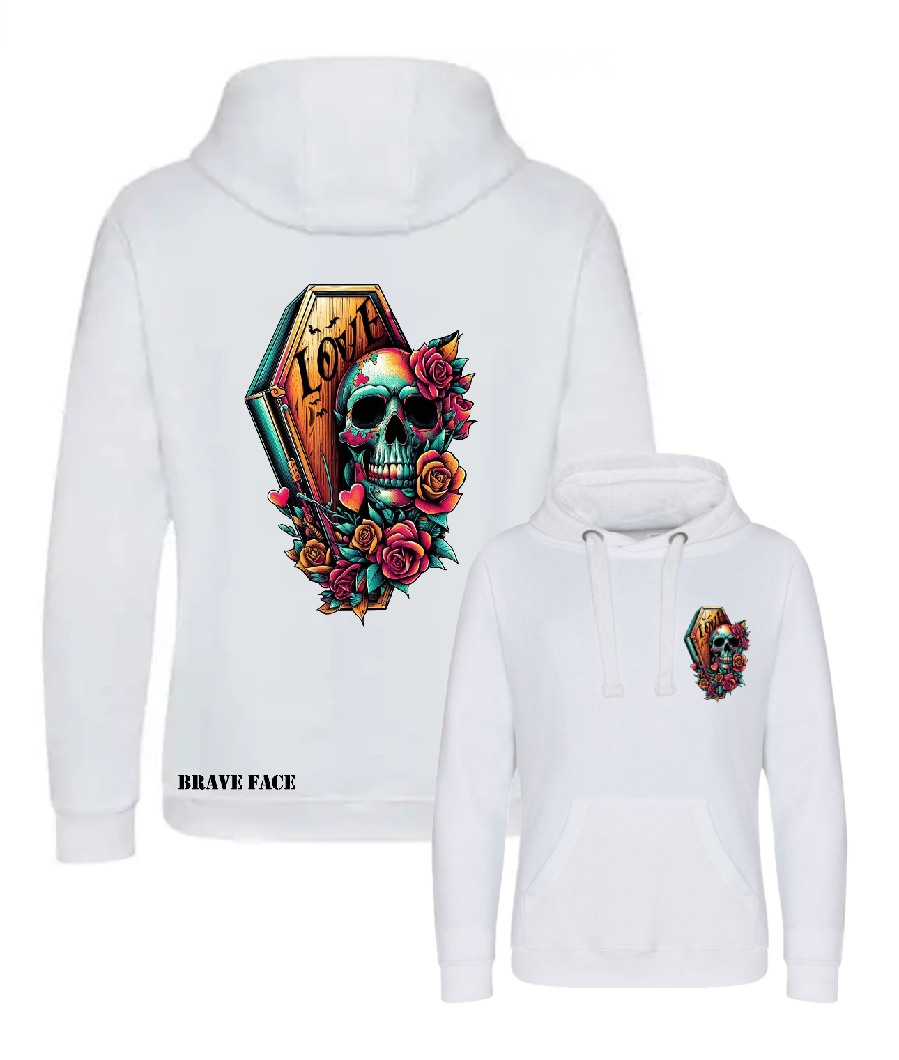 Brave Face Skull And Coffin Hoody
