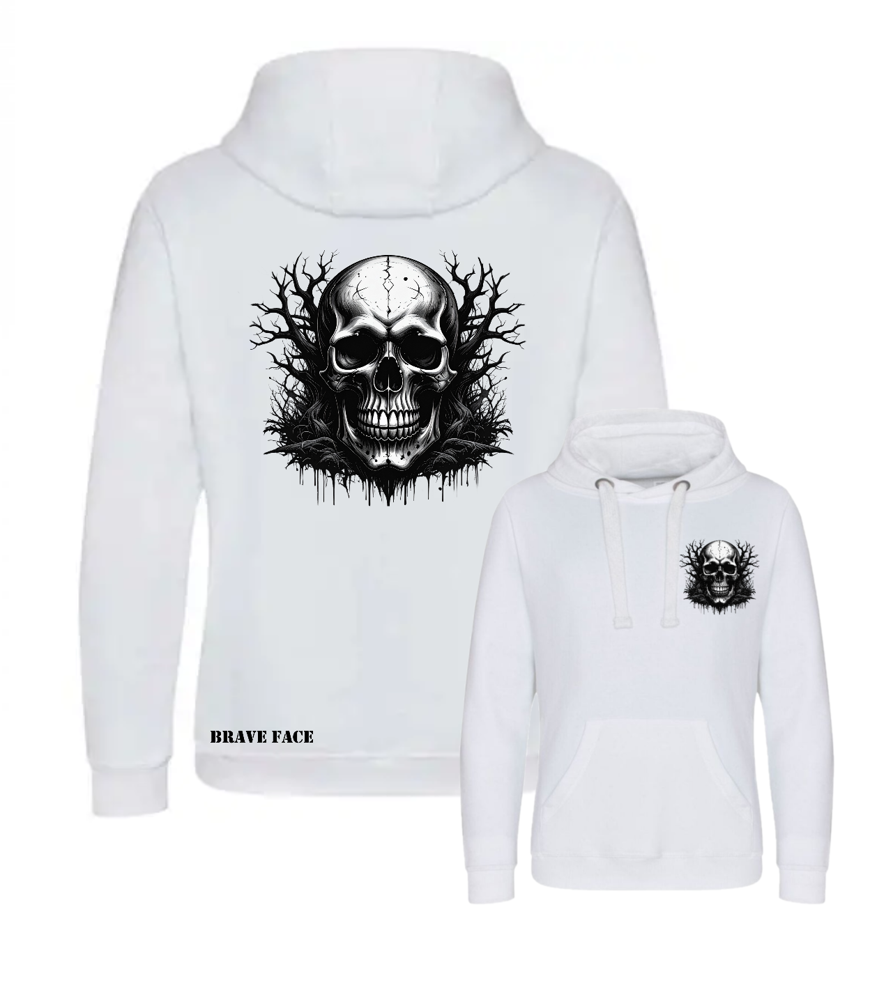 Black And White Skull Hoody